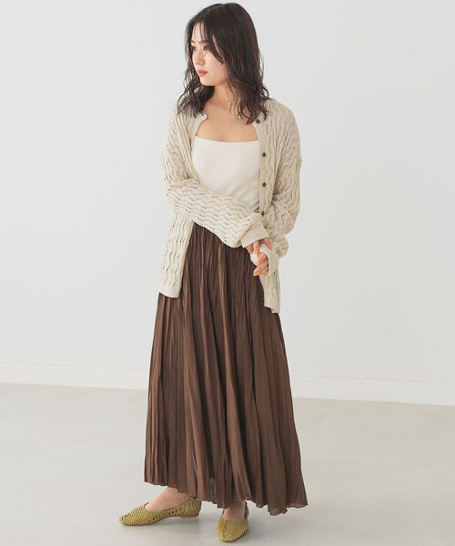 B:MING by BEAMS（ビーミングバイビームス）の「B:MING by BEAMS / ワッシャー プリーツ スカート 22SS（スカート・レディース・ラベンダー/ライトベージュ/ブラウン・SMALL/MEDIUM）」の4枚目の写真