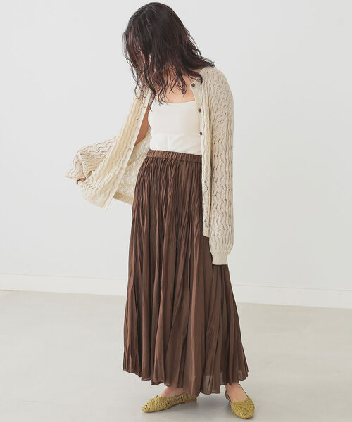 B:MING by BEAMS（ビーミングバイビームス）の「B:MING by BEAMS / ワッシャー プリーツ スカート 22SS（スカート・レディース・ラベンダー/ライトベージュ/ブラウン・SMALL/MEDIUM）」の10枚目の写真