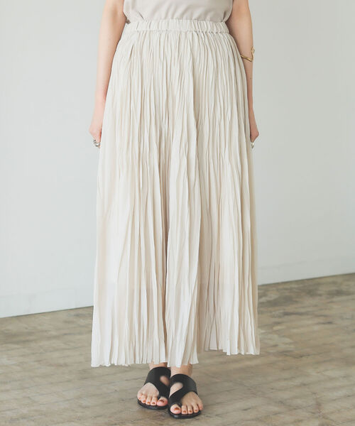 B:MING by BEAMS（ビーミングバイビームス）の「B:MING by BEAMS / ワッシャー プリーツ スカート 22SS（スカート・レディース・ラベンダー/ライトベージュ/ブラウン・SMALL/MEDIUM）」の18枚目の写真
