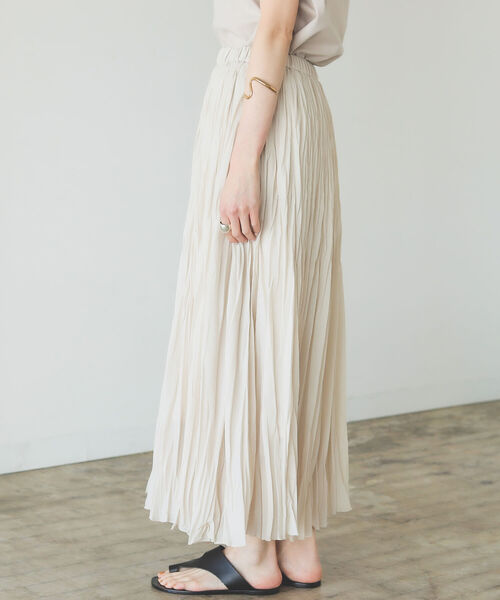 B:MING by BEAMS（ビーミングバイビームス）の「B:MING by BEAMS / ワッシャー プリーツ スカート 22SS（スカート・レディース・ラベンダー/ライトベージュ/ブラウン・SMALL/MEDIUM）」の16枚目の写真