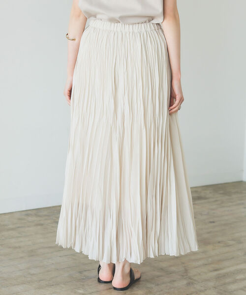 B:MING by BEAMS（ビーミングバイビームス）の「B:MING by BEAMS / ワッシャー プリーツ スカート 22SS（スカート・レディース・ラベンダー/ライトベージュ/ブラウン・SMALL/MEDIUM）」の13枚目の写真