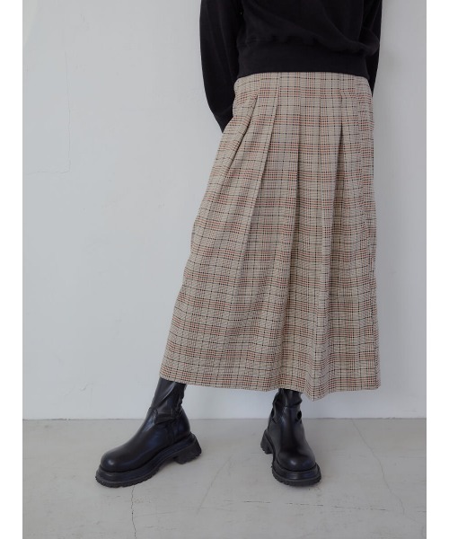 Ayla(アイラ)の「long check skirt(スカート・レディース・アッシュブラウン・FREE)」の13枚目の写真