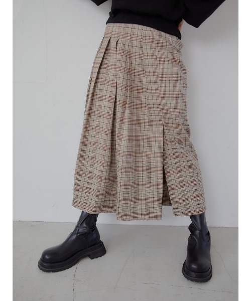 Ayla(アイラ)の「long check skirt(スカート・レディース・アッシュブラウン・FREE)」の4枚目の写真