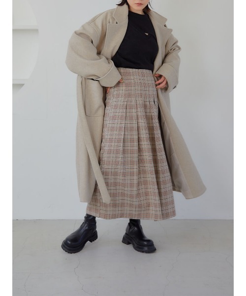 Ayla(アイラ)の「long check skirt(スカート・レディース・アッシュブラウン・FREE)」の5枚目の写真