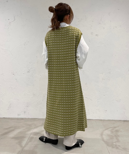 apres jour mignon（アプレジュールミニョン）の「ジャガードジレ【ZOZOTOWN限定アイテム】（ベスト・レディース・ブラック/ベージュ/グリーン・フリー/X-LARGE）」の21枚目の写真