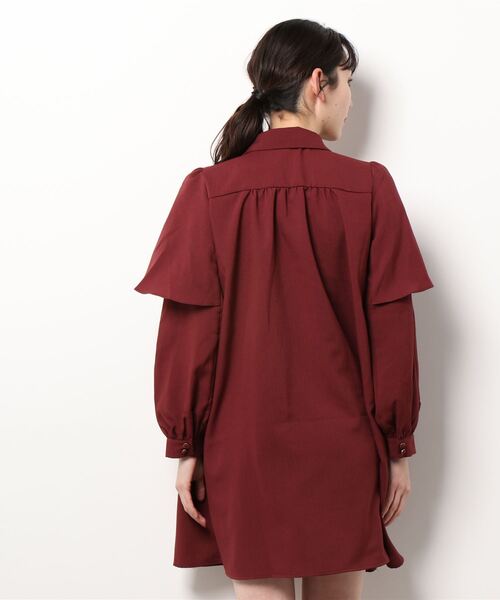 axes femme(アクシーズファム)の「ダブルブレストケープOP(ワンピース・レディース・カーキ/ネイビー/レッド・MEDIUM)」の4枚目の写真