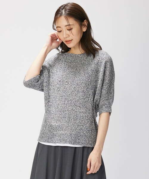 J.PRESS(ジェイプレス)の「リネンシルクコード ボートネック ニット(ニット/セーター・レディース・ベージュ系/ネイビー系/イエロー系・T15/T13)」の3枚目の写真