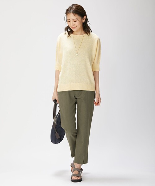 J.PRESS(ジェイプレス)の「リネンシルクコード ボートネック ニット(ニット/セーター・レディース・ベージュ系/ネイビー系/イエロー系・T15/T13)」の6枚目の写真