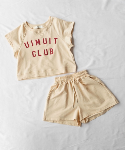 me+em select(ミームセレクト)の「【上下2点セット】CLUB LOGOTシャツ&ショートパンツ セットルームウェア(ルームウェア/パジャマ・レディース・ブラック/ベージュ/グレー/ブルー・FREE)」の3枚目の写真
