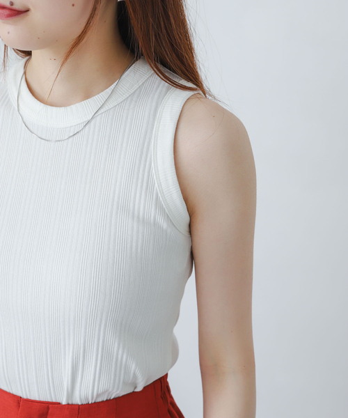 SENSE OF PLACE by URBAN RESEARCH（センスオブプレイスバイアーバンリサーチ）の「ランダムリブアメスリタンクトップ（タンクトップ・レディース・ブラック/オフホワイト/グリーン・ONE）」の12枚目の写真