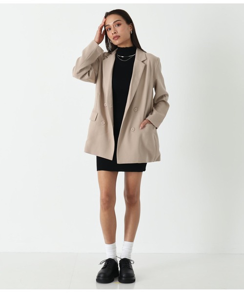 ANAP（アナップ）の「プチハイネックミニワンピース（ワンピース・レディース・ライトグレー/ブラック/グレイッシュベージュ・FREE）」の7枚目の写真