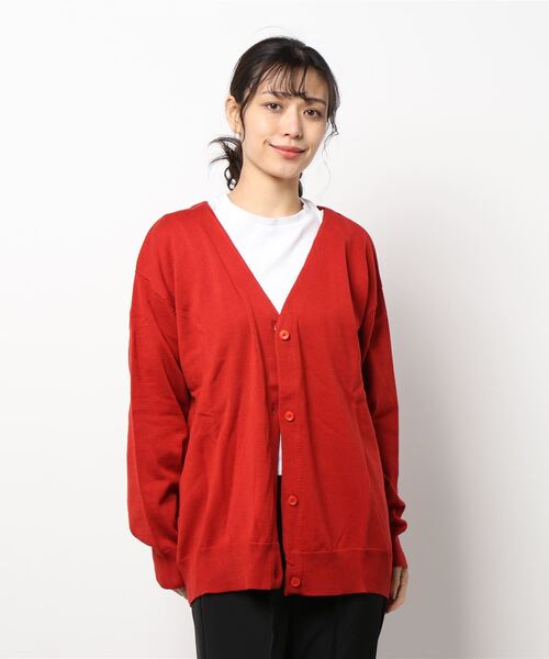 kutir（クティール）の「Vネックカラーカーディガン（カーディガン/ボレロ・レディース・ベージュ/パープル/レッド/ピンク/イエロー/ブルー/グリーン・FREE）」の7枚目の写真