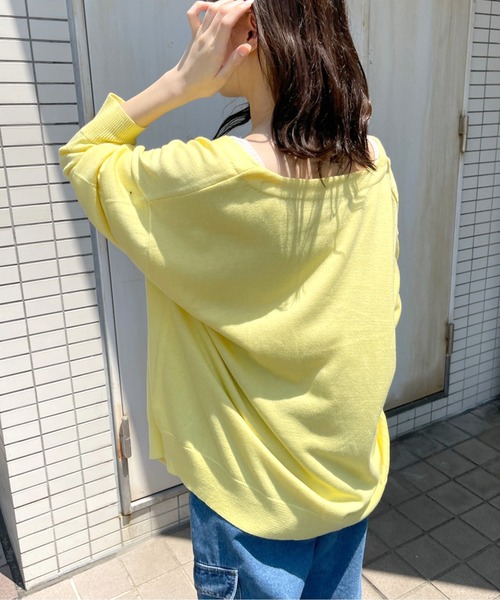 kutir（クティール）の「Vネックカラーカーディガン（カーディガン/ボレロ・レディース・ベージュ/パープル/レッド/ピンク/イエロー/ブルー/グリーン・FREE）」の15枚目の写真