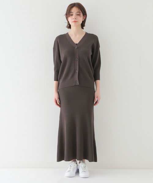 B.C STOCK(ベーセーストック)の「ニットセットワンピース(ワンピース・レディース・ベージュ/パープル/ブラウン/イエロー・FREE)」の5枚目の写真
