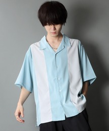 SITRY | Oversize Drop shoulder panel design Open Collar Shirt/オーバーサイズ ドロップショルダー パネルデザイン オープンカラー シャツ(シャツ/ブラウス)