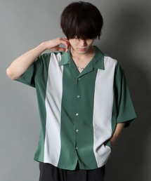 SITRY | Oversize Drop shoulder panel design Open Collar Shirt/オーバーサイズ ドロップショルダー パネルデザイン オープンカラー シャツ(シャツ/ブラウス)
