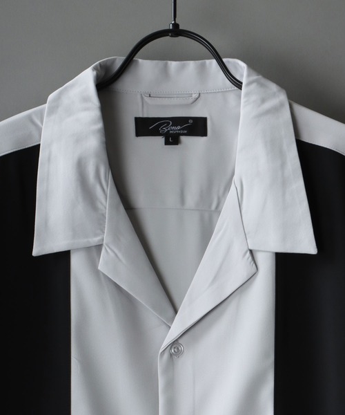 SITRY(シトリー)の「Oversize Drop shoulder panel design Open Collar Shirt/オーバーサイズ ドロップショルダー パネルデザイン オープンカラー シャツ(シャツ/ブラウス・メンズ・チャコールグレー/ライトグレー/ブラック/サックスブルー/グリーン/スモークピンク・M/L)」の7枚目の写真