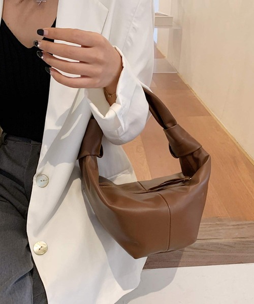 shopnikoniko（ショップニコニコ）の「ノット ワンハンドルバッグ ハンドバッグ　ミニバッグ（ハンドバッグ・レディース・ベージュ/ブラウン/ホワイト/ブラック・フリー）」の4枚目の写真