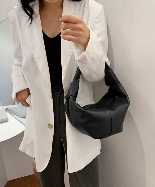 shopnikoniko（ショップニコニコ）の「ノット ワンハンドルバッグ ハンドバッグ　ミニバッグ（ハンドバッグ・レディース・ベージュ/ブラウン/ホワイト/ブラック・フリー）」の9枚目の写真