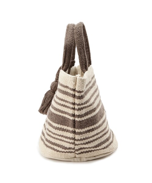 SHOO・LA・RUE（シューラルー）の「◆【インド綿】丸底ボーダートート（トートバッグ・レディース・ベージュ系その他2/ブラック系2/イエロー系2・00）」の6枚目の写真