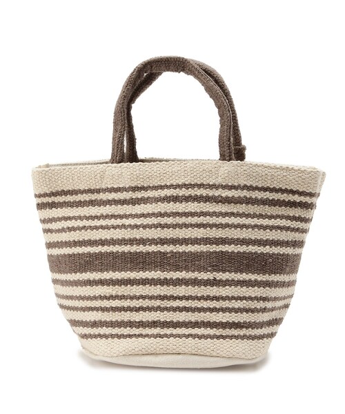 SHOO・LA・RUE（シューラルー）の「◆【インド綿】丸底ボーダートート（トートバッグ・レディース・ベージュ系その他2/ブラック系2/イエロー系2・00）」の7枚目の写真