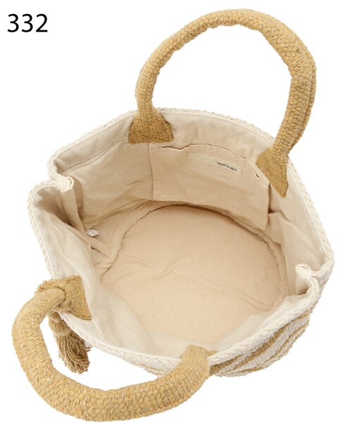 SHOO・LA・RUE（シューラルー）の「◆【インド綿】丸底ボーダートート（トートバッグ・レディース・ベージュ系その他2/ブラック系2/イエロー系2・00）」の10枚目の写真