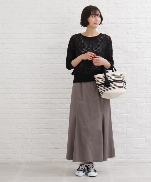 SHOO・LA・RUE（シューラルー）の「◆【インド綿】丸底ボーダートート（トートバッグ・レディース・ベージュ系その他2/ブラック系2/イエロー系2・00）」の15枚目の写真