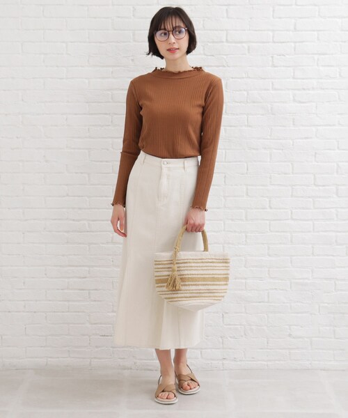 SHOO・LA・RUE（シューラルー）の「◆【インド綿】丸底ボーダートート（トートバッグ・レディース・ベージュ系その他2/ブラック系2/イエロー系2・00）」の17枚目の写真