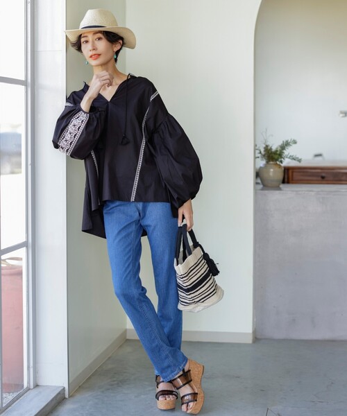 SHOO・LA・RUE（シューラルー）の「◆【インド綿】丸底ボーダートート（トートバッグ・レディース・ベージュ系その他2/ブラック系2/イエロー系2・00）」の22枚目の写真