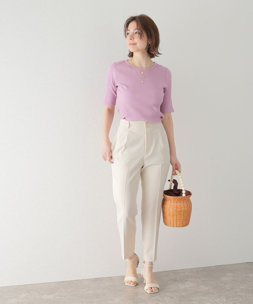 La TOTALITE(ラトータリテ)の「メランジツイルテーパードパンツ(その他パンツ・レディース・スカイブルー/ベージュ系その他/グリーン・38/36)」の9枚目の写真