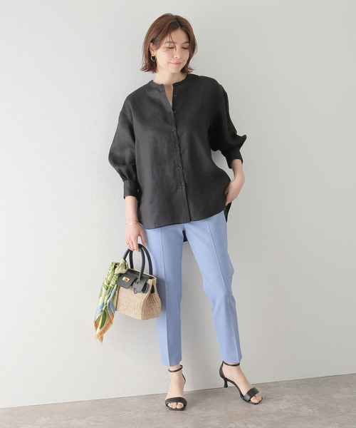 La TOTALITE(ラトータリテ)の「メランジツイルテーパードパンツ(その他パンツ・レディース・スカイブルー/ベージュ系その他/グリーン・38/36)」の13枚目の写真