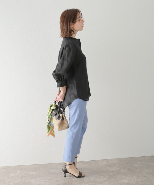 La TOTALITE(ラトータリテ)の「メランジツイルテーパードパンツ(その他パンツ・レディース・スカイブルー/ベージュ系その他/グリーン・38/36)」の14枚目の写真