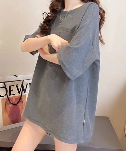 AsRiRe(アスリレイ)の「【AsRiRe】オーバーサイズ 立体ロゴTシャツ(Tシャツ/カットソー・レディース・ホワイト/ライトブルー/ブラック/ベージュ/グレー/グリーン/モカ・M)」の21枚目の写真