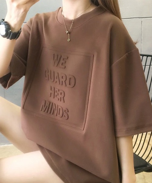 AsRiRe(アスリレイ)の「【AsRiRe】オーバーサイズ 立体ロゴTシャツ(Tシャツ/カットソー・レディース・ホワイト/ライトブルー/ブラック/ベージュ/グレー/グリーン/モカ・M)」の8枚目の写真