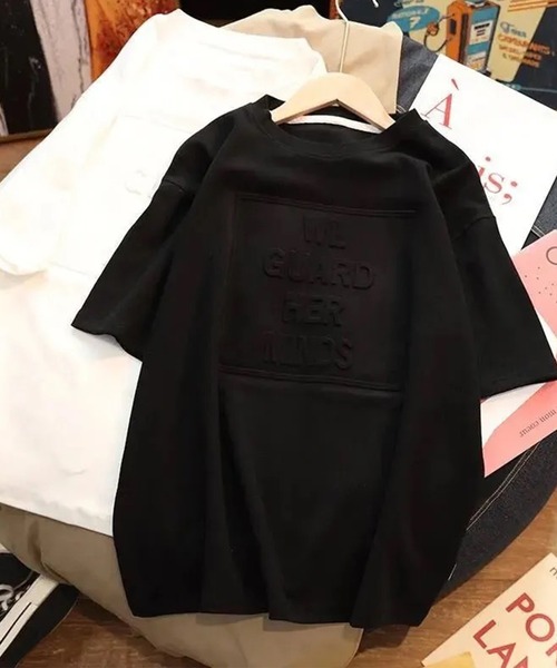 AsRiRe(アスリレイ)の「【AsRiRe】オーバーサイズ 立体ロゴTシャツ(Tシャツ/カットソー・レディース・ホワイト/ライトブルー/ブラック/ベージュ/グレー/グリーン/モカ・M)」の9枚目の写真