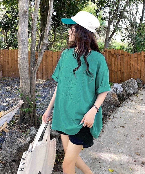 AsRiRe(アスリレイ)の「【AsRiRe】オーバーサイズ 立体ロゴTシャツ(Tシャツ/カットソー・レディース・ホワイト/ライトブルー/ブラック/ベージュ/グレー/グリーン/モカ・M)」の22枚目の写真