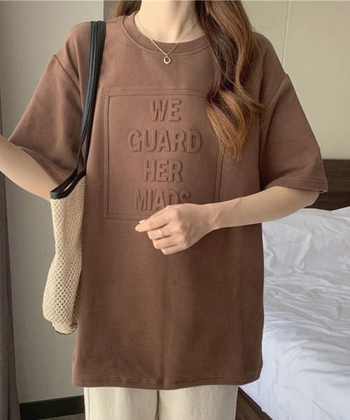 AsRiRe(アスリレイ)の「【AsRiRe】オーバーサイズ 立体ロゴTシャツ(Tシャツ/カットソー・レディース・ホワイト/ライトブルー/ブラック/ベージュ/グレー/グリーン/モカ・M)」の12枚目の写真