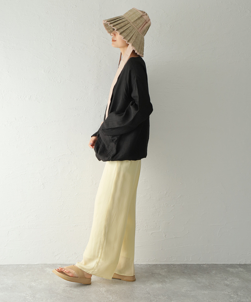 ARMEN(アーメン)の「【ARMEN/アーメン】 LINEN PLAIN CREW P/O BL:ブラウス(シャツ/ブラウス・レディース・ホワイト/ブラック・SMALL)」の5枚目の写真