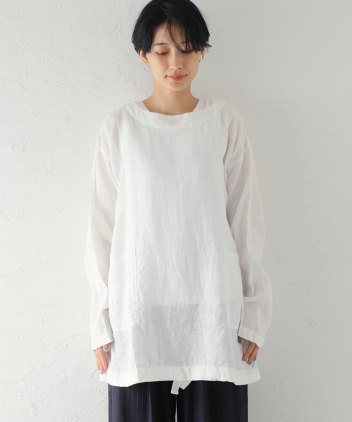 ARMEN(アーメン)の「【ARMEN/アーメン】 LINEN PLAIN CREW P/O BL:ブラウス(シャツ/ブラウス・レディース・ホワイト/ブラック・SMALL)」の10枚目の写真