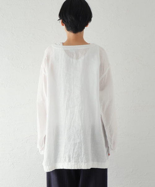 ARMEN(アーメン)の「【ARMEN/アーメン】 LINEN PLAIN CREW P/O BL:ブラウス(シャツ/ブラウス・レディース・ホワイト/ブラック・SMALL)」の12枚目の写真