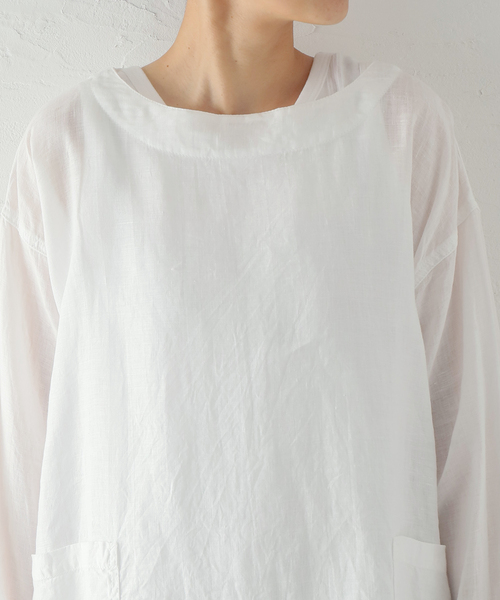ARMEN(アーメン)の「【ARMEN/アーメン】 LINEN PLAIN CREW P/O BL:ブラウス(シャツ/ブラウス・レディース・ホワイト/ブラック・SMALL)」の13枚目の写真