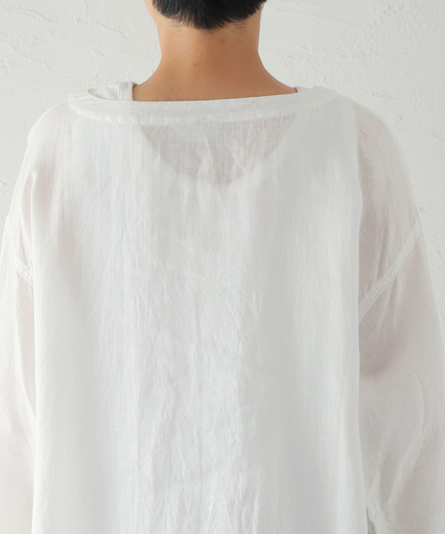 ARMEN(アーメン)の「【ARMEN/アーメン】 LINEN PLAIN CREW P/O BL:ブラウス(シャツ/ブラウス・レディース・ホワイト/ブラック・SMALL)」の14枚目の写真