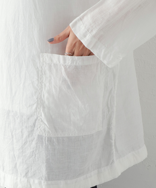 ARMEN(アーメン)の「【ARMEN/アーメン】 LINEN PLAIN CREW P/O BL:ブラウス(シャツ/ブラウス・レディース・ホワイト/ブラック・SMALL)」の17枚目の写真