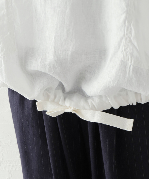 ARMEN(アーメン)の「【ARMEN/アーメン】 LINEN PLAIN CREW P/O BL:ブラウス(シャツ/ブラウス・レディース・ホワイト/ブラック・SMALL)」の19枚目の写真