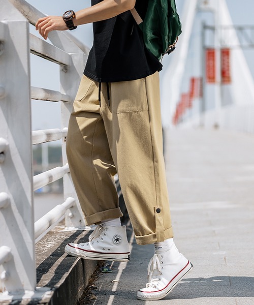 HOOK（フック）の「HOOK- 薄手裾折り返しデザインカーゴバンツ（カーゴパンツ・メンズ・ダークベージュ/カーキ/ブラック・XXL/M/L/XL）」の5枚目の写真