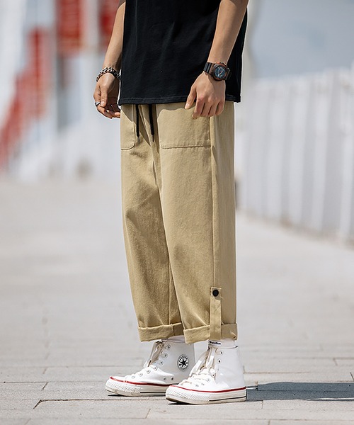 HOOK（フック）の「HOOK- 薄手裾折り返しデザインカーゴバンツ（カーゴパンツ・メンズ・ダークベージュ/カーキ/ブラック・XXL/M/L/XL）」の6枚目の写真