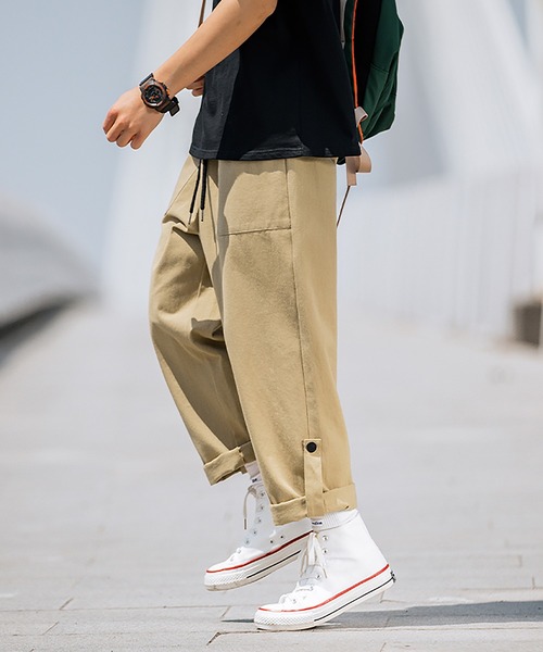 HOOK（フック）の「HOOK- 薄手裾折り返しデザインカーゴバンツ（カーゴパンツ・メンズ・ダークベージュ/カーキ/ブラック・XXL/M/L/XL）」の8枚目の写真