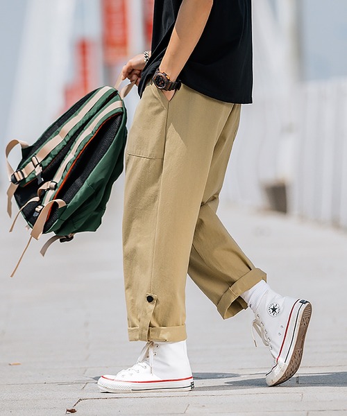 HOOK（フック）の「HOOK- 薄手裾折り返しデザインカーゴバンツ（カーゴパンツ・メンズ・ダークベージュ/カーキ/ブラック・XXL/M/L/XL）」の9枚目の写真