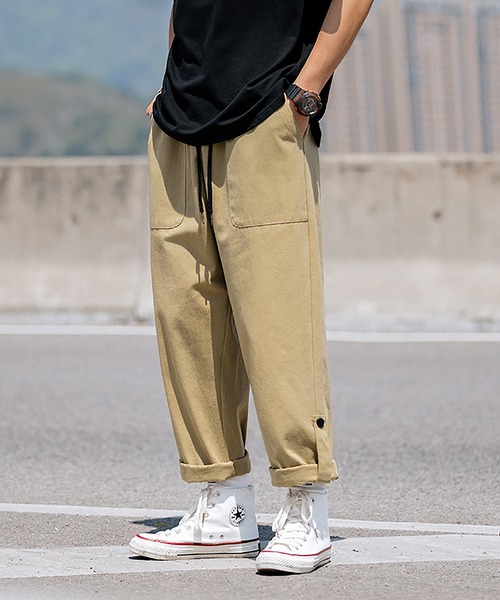 HOOK（フック）の「HOOK- 薄手裾折り返しデザインカーゴバンツ（カーゴパンツ・メンズ・ダークベージュ/カーキ/ブラック・XXL/M/L/XL）」の11枚目の写真