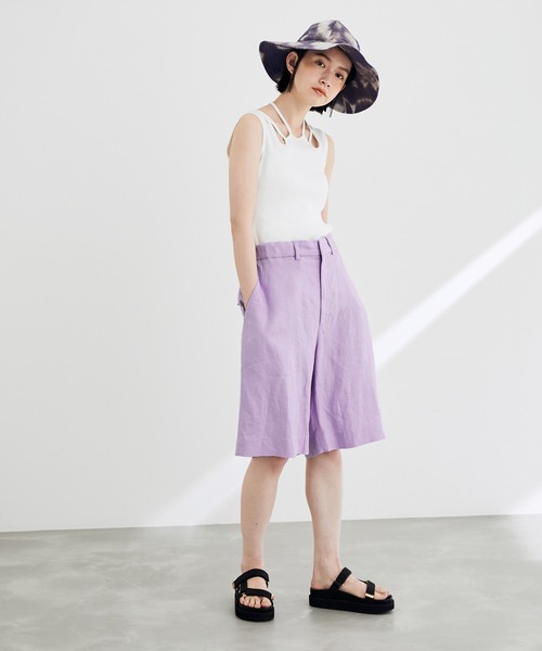 【美品】Y’s ランダムステッチハーフパンツ ADAM ET ROPÉ FEMME(アダム エ ロペ ファム) / 【サステナブル